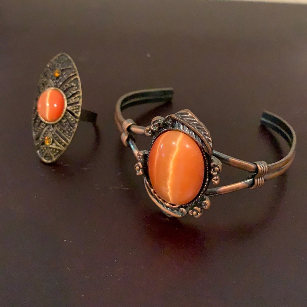 Copper Gemstone Jewelry Set